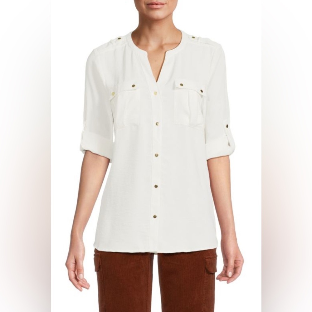 PREMISE Tab Button Cargo Shirt White XL